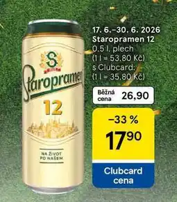 Tesco Staropramen 12, 0.5 l, plech nabídka