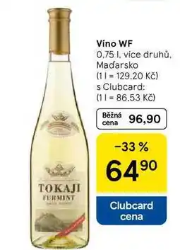 Tesco Víno WF, 0,75 l, více druhů nabídka