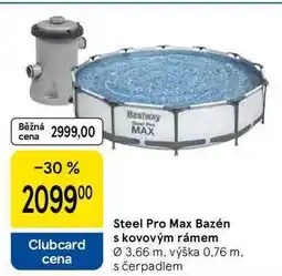 Tesco Steel Pro Max Bazén s kovovým rámem, Ø 3.66 m, výška 0,76 m. s čerpadlem nabídka