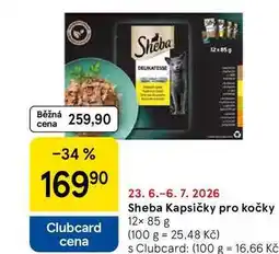 Tesco Sheba Kapsičky pro kočky, 12× nabídka