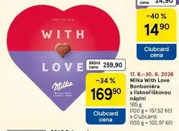 Tesco Milka With Love Bonboniéra s lískooříškovou náplní nabídka