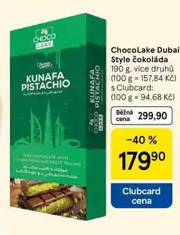 Tesco ChocoLake Dubai Style čokoláda nabídka