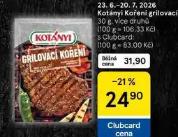 Tesco Kotányi Koření grilovací, 30 g, více druhů nabídka