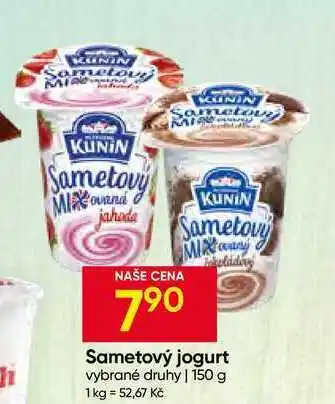 Hruška KUNÍN Sametový jogurt vybrané druhy nabídka
