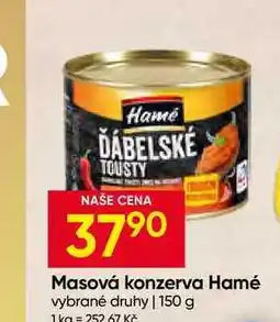 Hruška Hamé Masová konzerva vybrané druhy nabídka