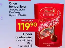 Hruška Lindt Lindor 137g, vybrané druhy nabídka