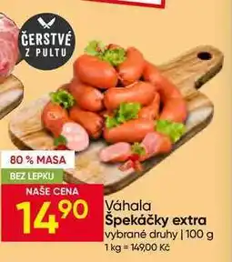 Hruška Váhala špekáčky extra vybrané druhy nabídka