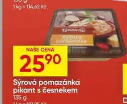 Hruška Sýrová pomazánka pikant s česnekem nabídka