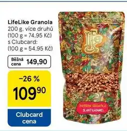 Tesco LifeLike Granola, 200 g, více druhů nabídka