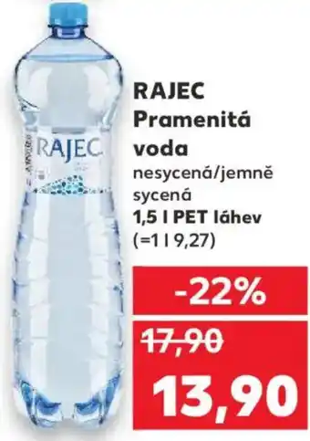 Kaufland RAJEC Pramenitá voda nabídka