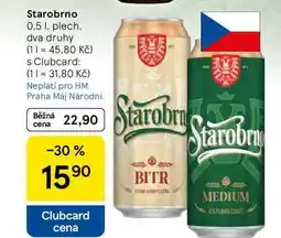 Tesco Starobrno, 0.5 l, plech nabídka