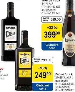 Tesco Fernet Stock 27-35 % nabídka