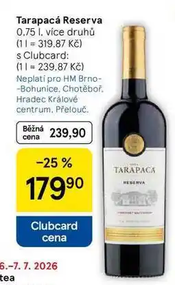 Tesco Tarapacá Reserva, 0.75 l, více druhů nabídka