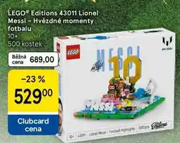 Tesco LEGO Editions 43011 Lionel Messi - Hvězdné momenty fotbalu 10+ 500 kostek nabídka