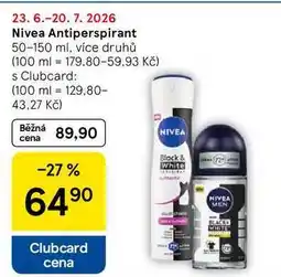 Tesco Nivea Antiperspirant, 50-150 ml, více druhů nabídka