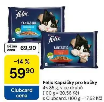 Tesco Felix Kapsičky pro kočky, 4× 85 g, více druhů nabídka