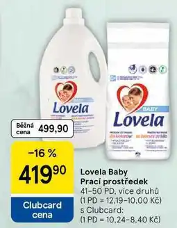Tesco Lovela Baby Prací prostředek, 41-50 PD, více druhů nabídka