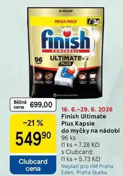 Tesco Finish Ultimate Plus Kapsle do myčky na nádobí, 96 ks nabídka