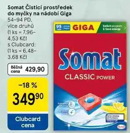 Tesco Somat Čisticí prostředek do myčky na nádobí Giga, 54-94 PD, více druhů nabídka