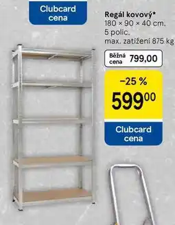 Tesco Regál kovový, 180 x 90 x 40 cm. 5 polic. max. zatížení nabídka