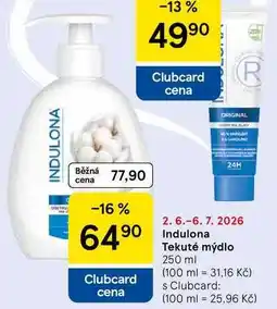 Tesco Indulona Tekuté mýdlo nabídka