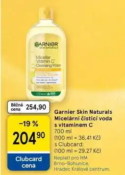 Tesco Garnier Skin Naturals Micelární čisticí voda s vitaminem C nabídka