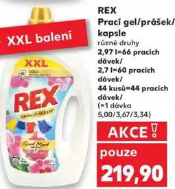Kaufland REX Prací gel/prášek/ kapsle nabídka