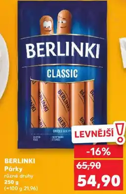 Kaufland BERLINKI Párky nabídka