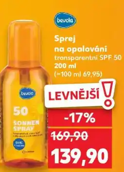 Kaufland Bevola Sprej na opalování nabídka