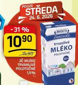 Flop Jihočeské mléko trvanlivé polotučné 1,5% nabídka