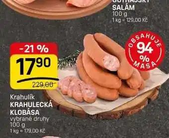 Flop KRAHULECKÁ KLOBÁSA vybrané druhy nabídka