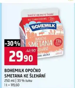Terno BOHEMILK OPOČNO SMETANA KE ŠLEHÁNÍ 250 ml 33% tuku nabídka