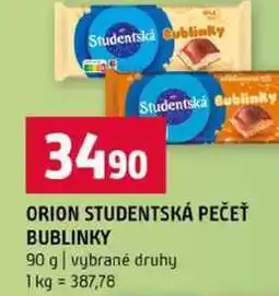 Terno ORION STUDENTSKÁ PEČEŤ BUBLINKY 90 g vybrané druhy nabídka