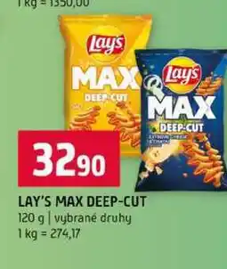 Terno LAY'S MAX DEEP-CUT 120 g vybrané druhy nabídka