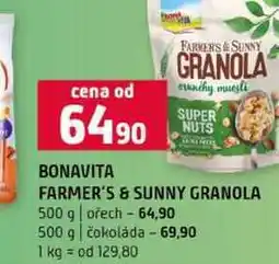 Terno BONAVITA FARMER'S & SUNNY GRANOLA 500 g ořech 500 g čokoláda nabídka