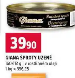 Terno GIANA ŠPROTY UZENÉ 160/112 g v rostlinném oleji nabídka