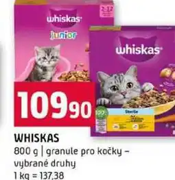 Terno WHISKAS 800 g granule pro kočky vybrané druhy nabídka
