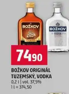 Terno BOŽKOV ORIGINÁL TUZEMSKÝ, VODKA 0,2l vol. 37,5% nabídka
