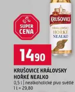Terno KRUŠOVICE KRÁLOVSKY HOŘKÉ NEALKO 0,5l nealkoholické pivo světlé nabídka
