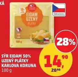 Penny Market Sýr eidam 30% uzený plátky karlova koruna nabídka