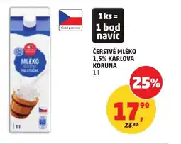 Penny Market Čerstvé mléko 1,5% karlova koruna nabídka