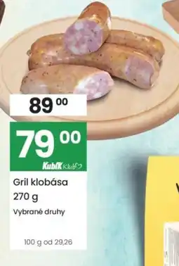 Kubík potraviny Gril klobása nabídka