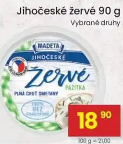 Kubík potraviny Madeta Jihočeské žervé nabídka