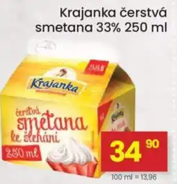 Kubík potraviny Krajanka čerstvá smetana 33% nabídka
