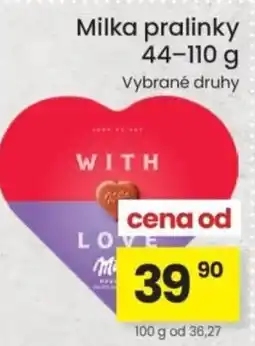 Kubík potraviny Milka pralinky nabídka