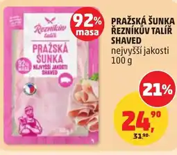 Penny Market Pražská šunka řezníkův talíř shaved nabídka