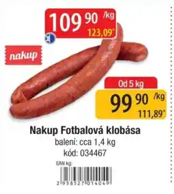 Qanto Nakup Fotbalová klobása nabídka
