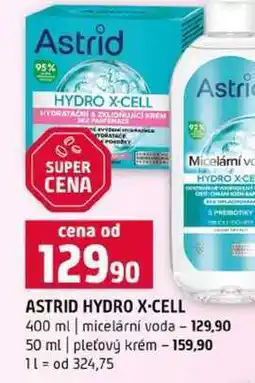 Terno ASTRID HYDRO X-CELL 400 ml micelární voda 50 ml pleťový krém nabídka