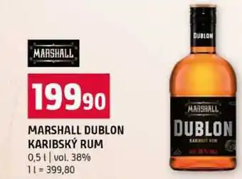 Terno MARSHALL DUBLON KARIBSKÝ RUM 0,5l vol. 38% nabídka