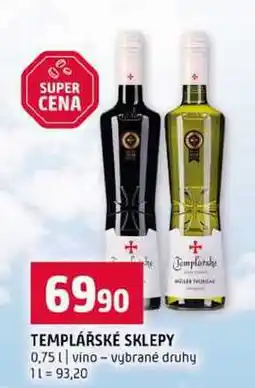 Terno TEMPLÁŘSKÉ SKLEPY 0,75l vino vybrané druhy nabídka